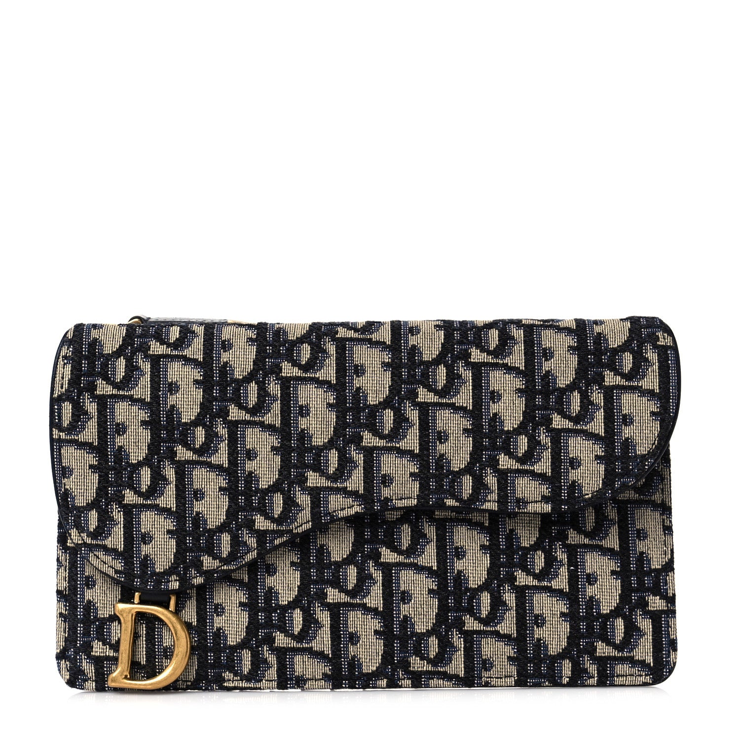 Christian Dior Monogram Saddle Pouch Wallet Blue 1 of 9