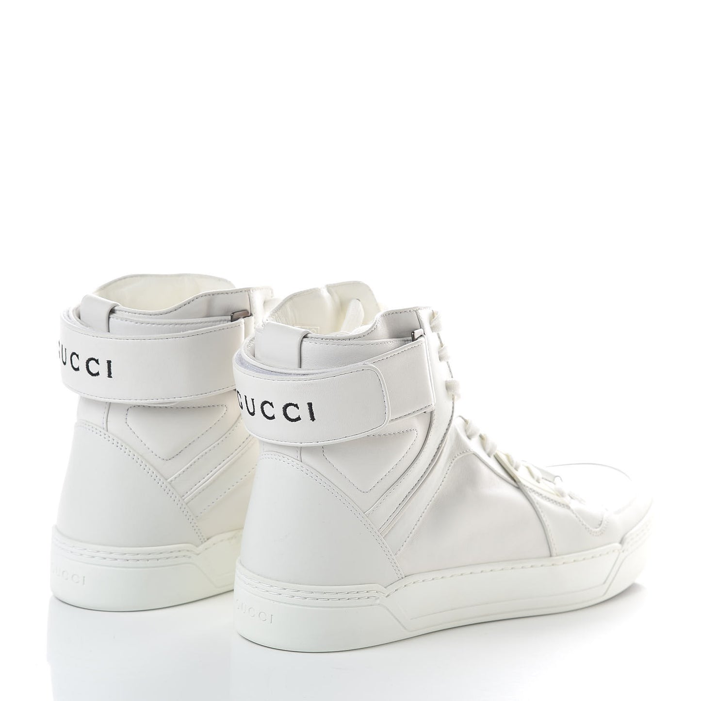Calfskin Mens High Top Sneakers 10 White