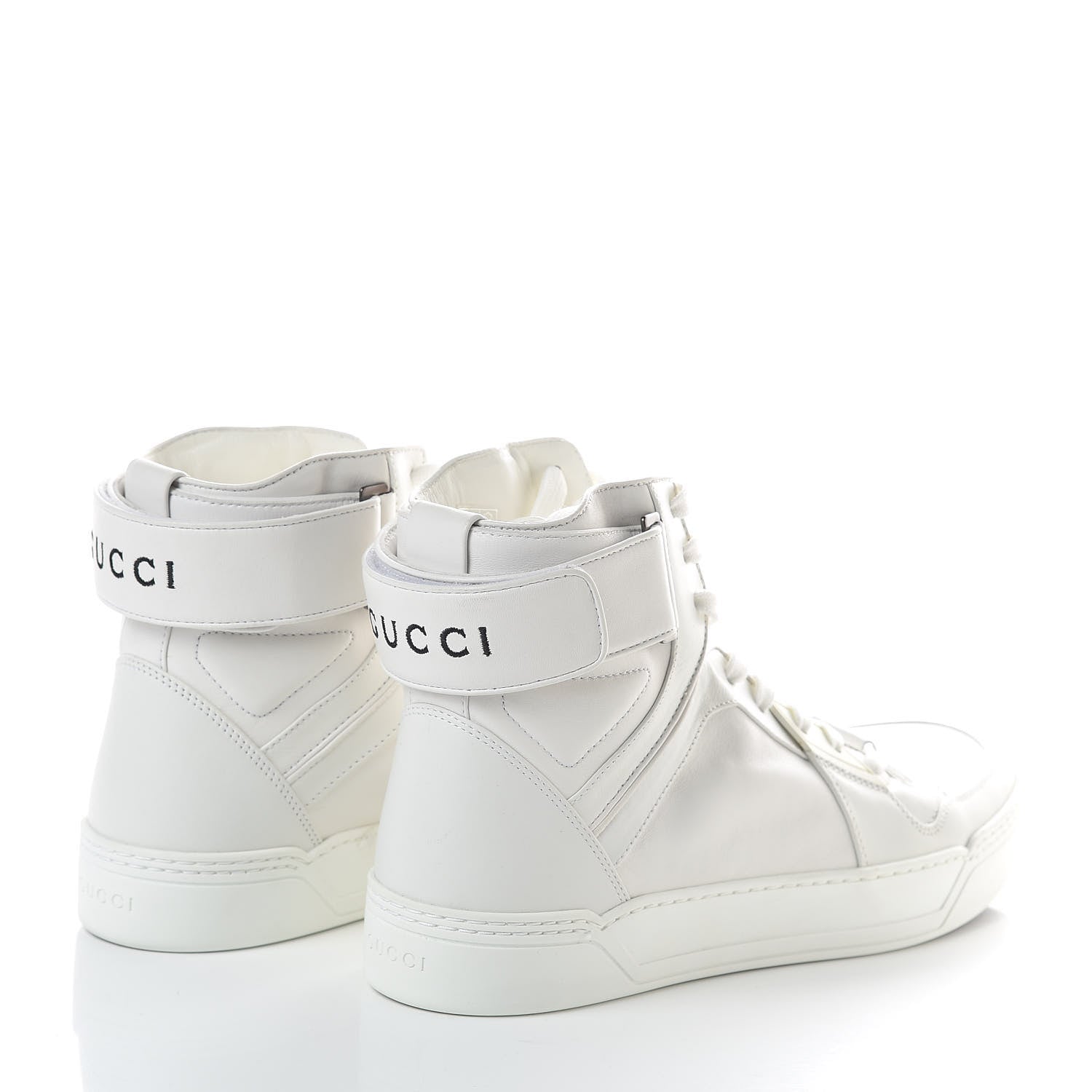 Gucci Calfskin Mens High Top Sneakers 10 White 4 of 7