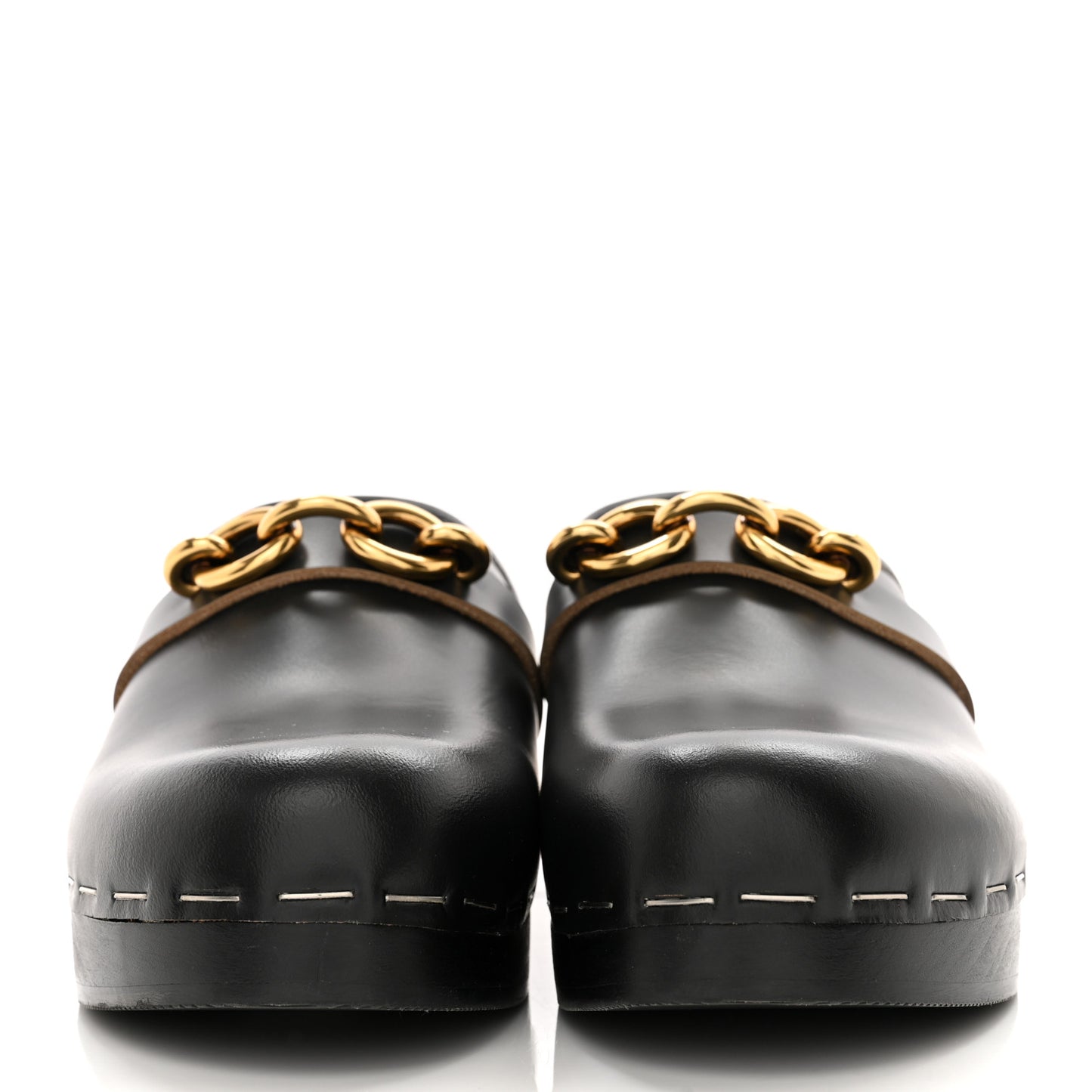 Smooth Calfskin Le Maillon Clogs 38 Black