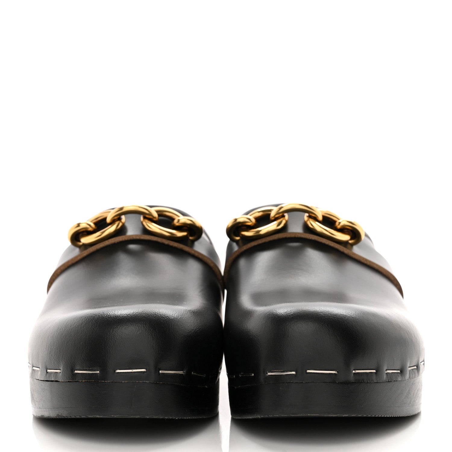 Saint Laurent Smooth Calfskin Le Maillon Clogs 38 Black 2 of 8