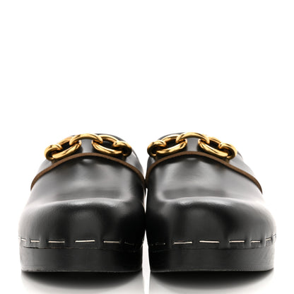 Saint Laurent Smooth Calfskin Le Maillon Clogs 38 Black 2 of 8