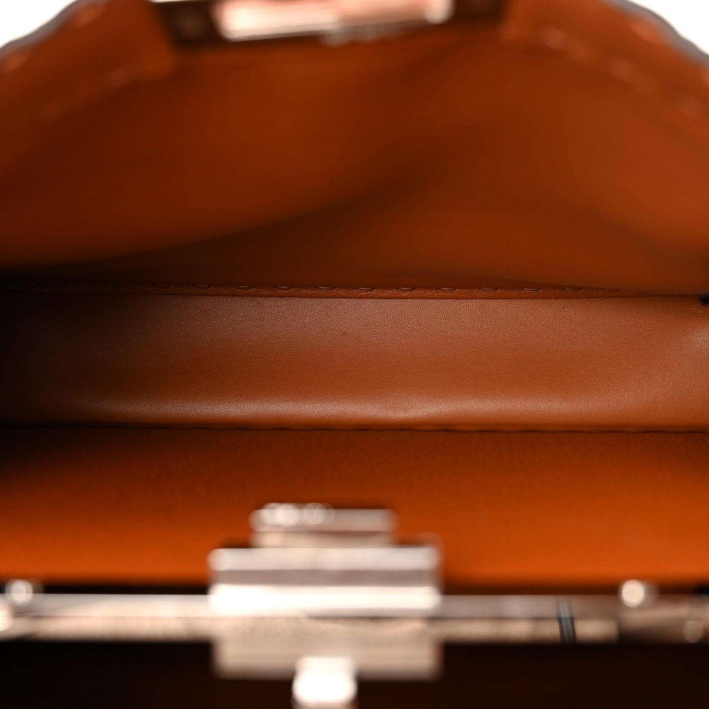 Cuoio Roma Sellerissima Nappa Sintetica Tape Stitch Medium Peekaboo I SEE U Satchel Brandy