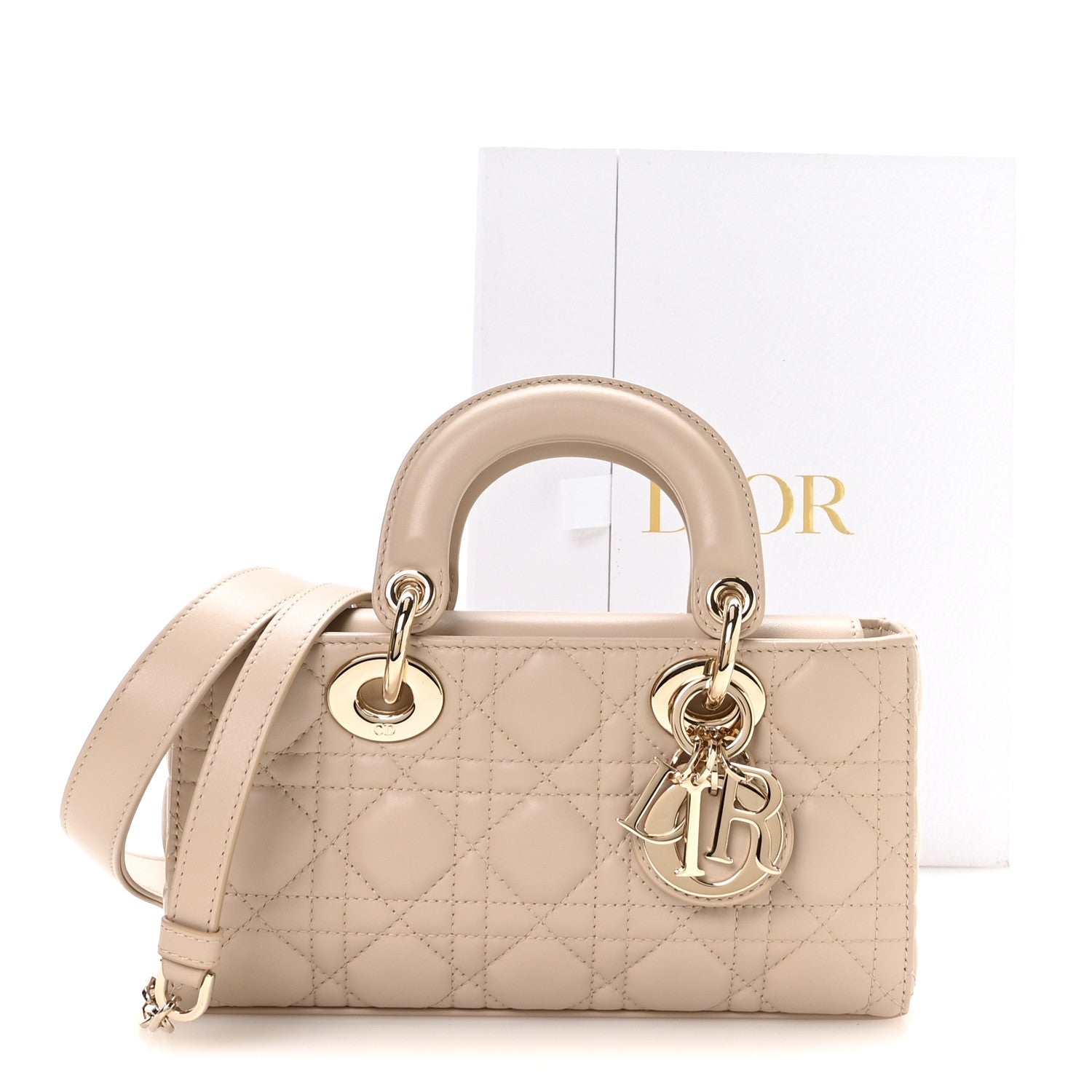 Christian Dior Lambskin Cannage Small Lady D-Joy Powder Beige 11 of 11