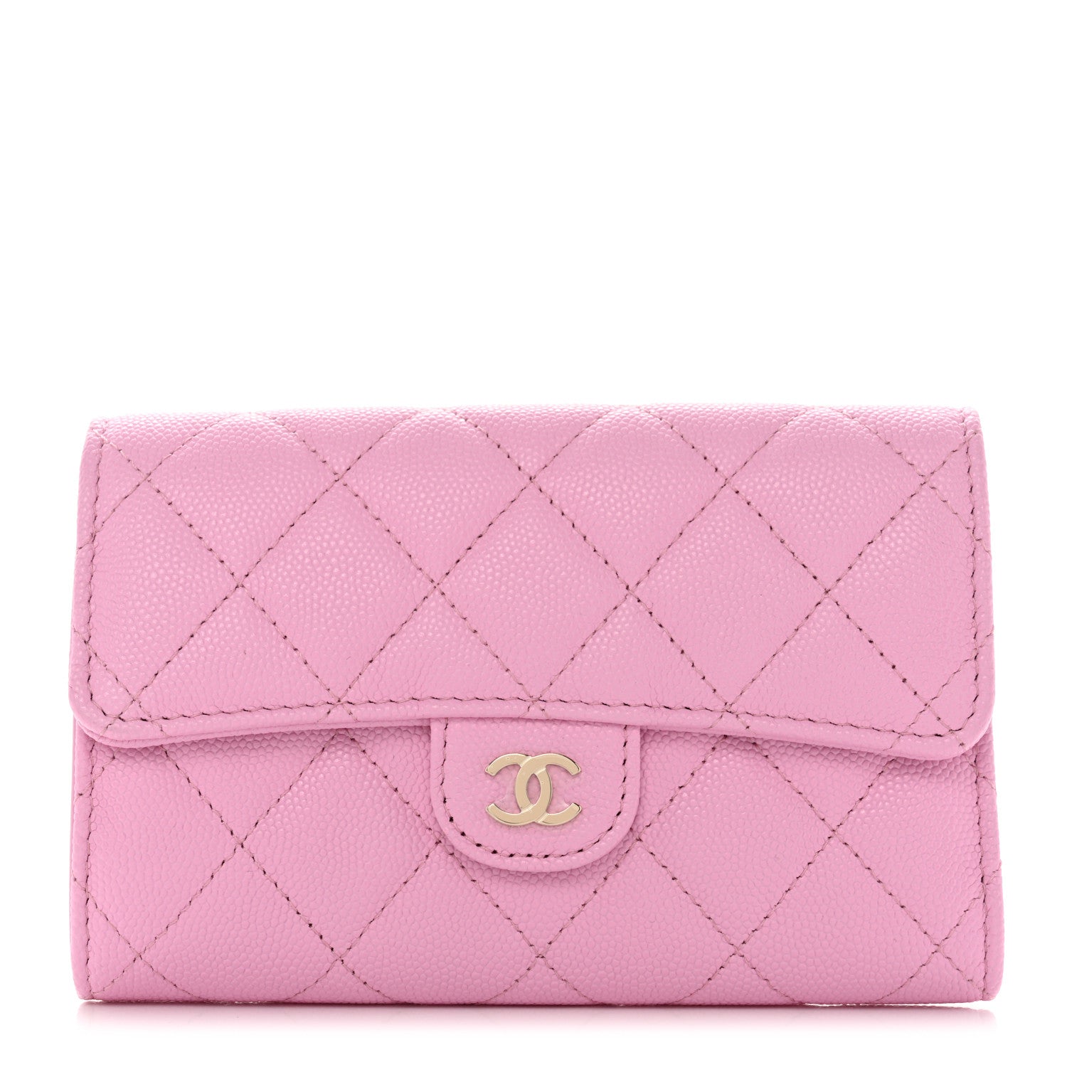 Chanel Caviar Quilted Medium Flap Wallet Pink 1 of 10