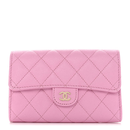 Chanel Caviar Quilted Medium Flap Wallet Pink 1 of 10