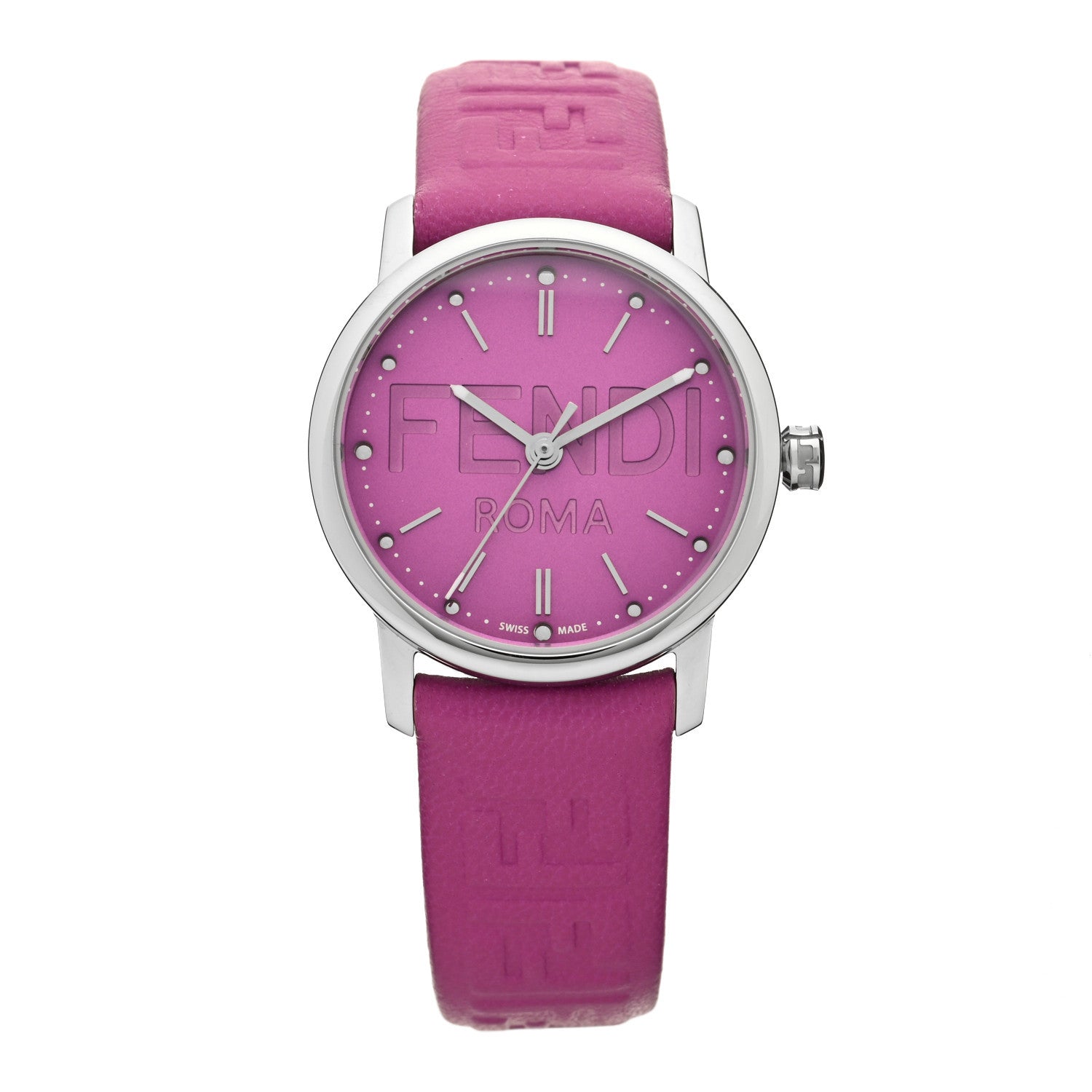 Fendi Stainless Steel Calfskin 29mm Forevermore Fendi Quartz Watch Bouganville Fuschia 1 of 4