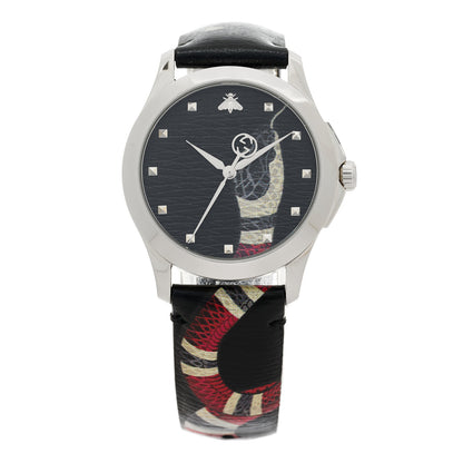 Gucci Stainless Steel Calfskin 38mm Le Marche Des Merveilles Snake Quartz Watch Black 1 of 4