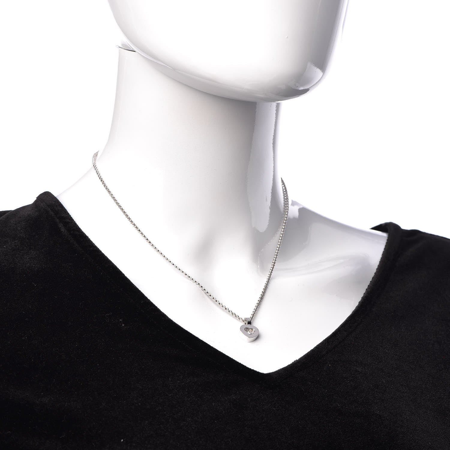 Chopard 18K White Gold Happy Diamonds Icons Heart Pendant Necklace 2 of 7