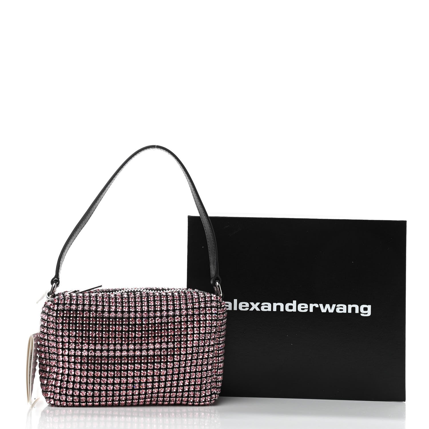 Alexander Wang Mesh Crystal Rhinestone Mini Heiress Pouch Pink 9 of 9