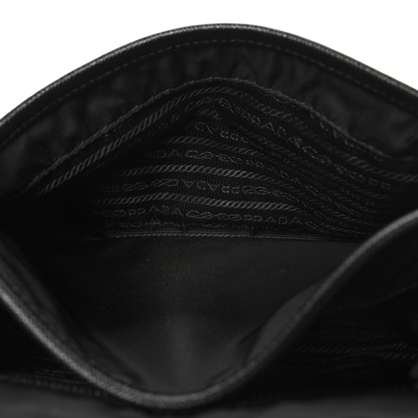 Re-Nylon Saffiano Pocket Double Snap Buckle Shoulder Bag Black