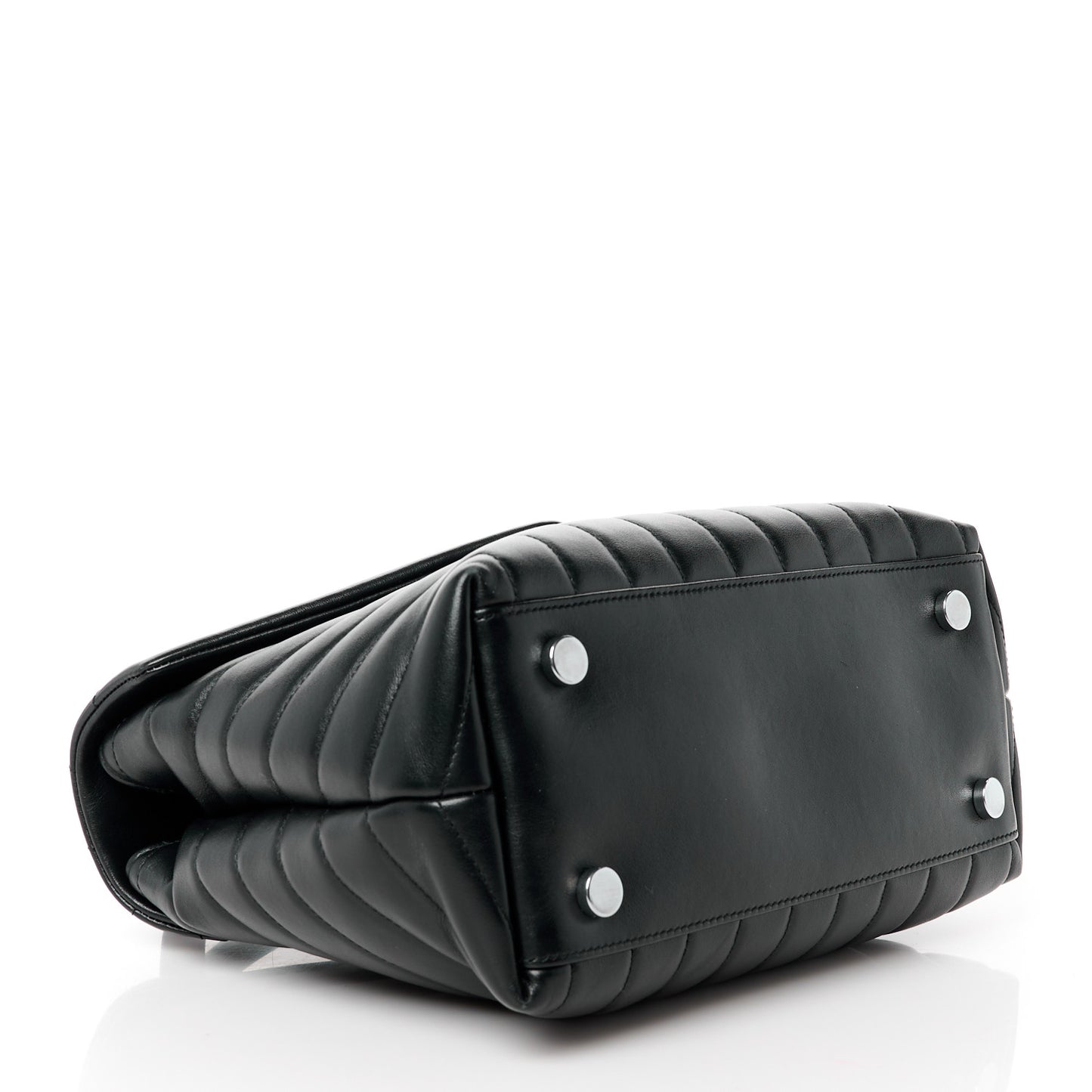 Calfskin Y Quilted Monogram Medium Loulou Satchel Black