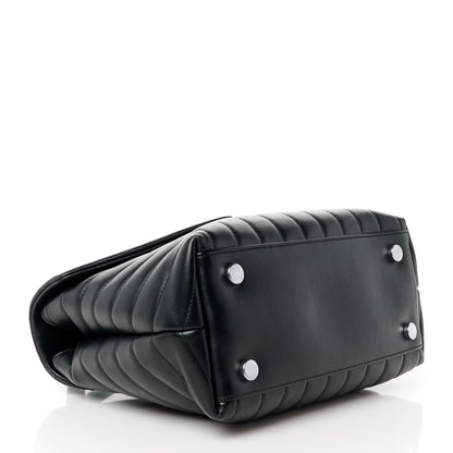Saint Laurent Calfskin Y Quilted Monogram Medium Loulou Satchel Black 4 of 11