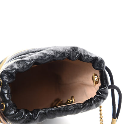 Gucci Azalea Calfskin Matelasse Diagonal Patchwork Mini Torchon GG Marmont 2.0 Bucket Bag Black Beige Romantic Cerise 5 of 11