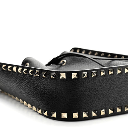 Valentino Garavani Grained Calfskin Rockstud Bucket Bag Black 9 of 12