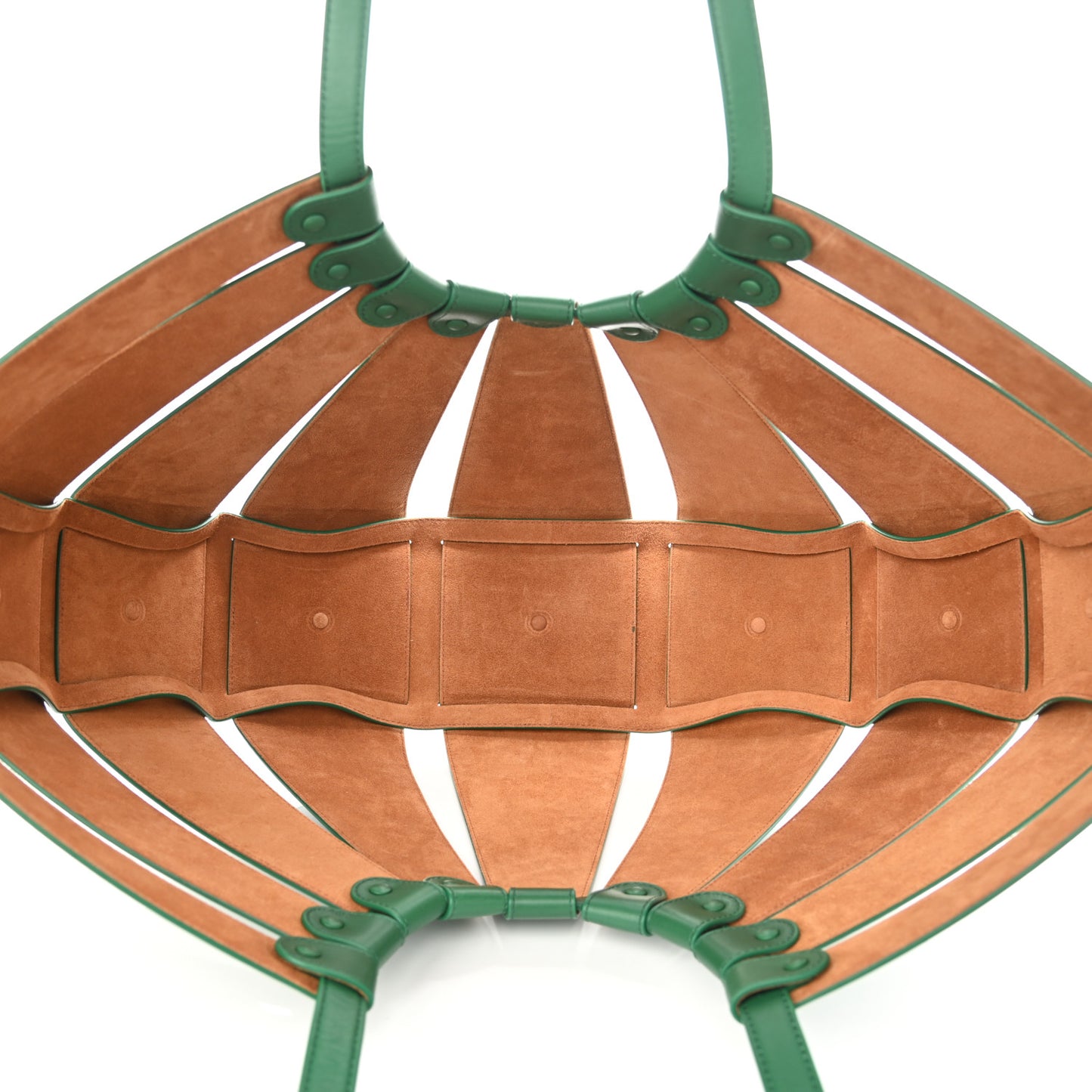 French Calfskin Large Shell Bag Racing Green