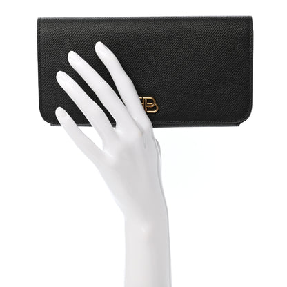 Balenciaga Grained Calfskin BB Thin Money Wallet Black 2 of 7