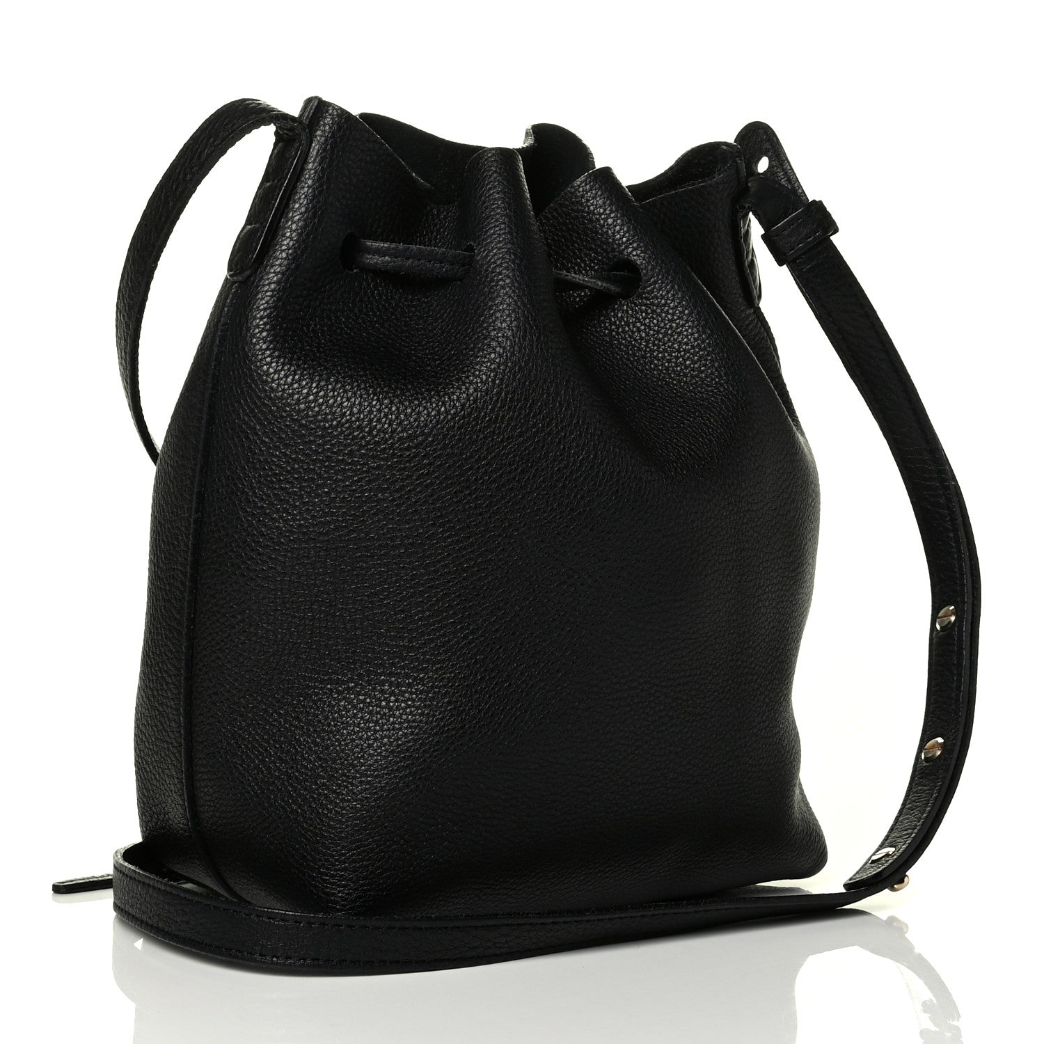 Mansur Gavriel Tumbled Calfskin Mini Bucket Bag Black 2 of 8