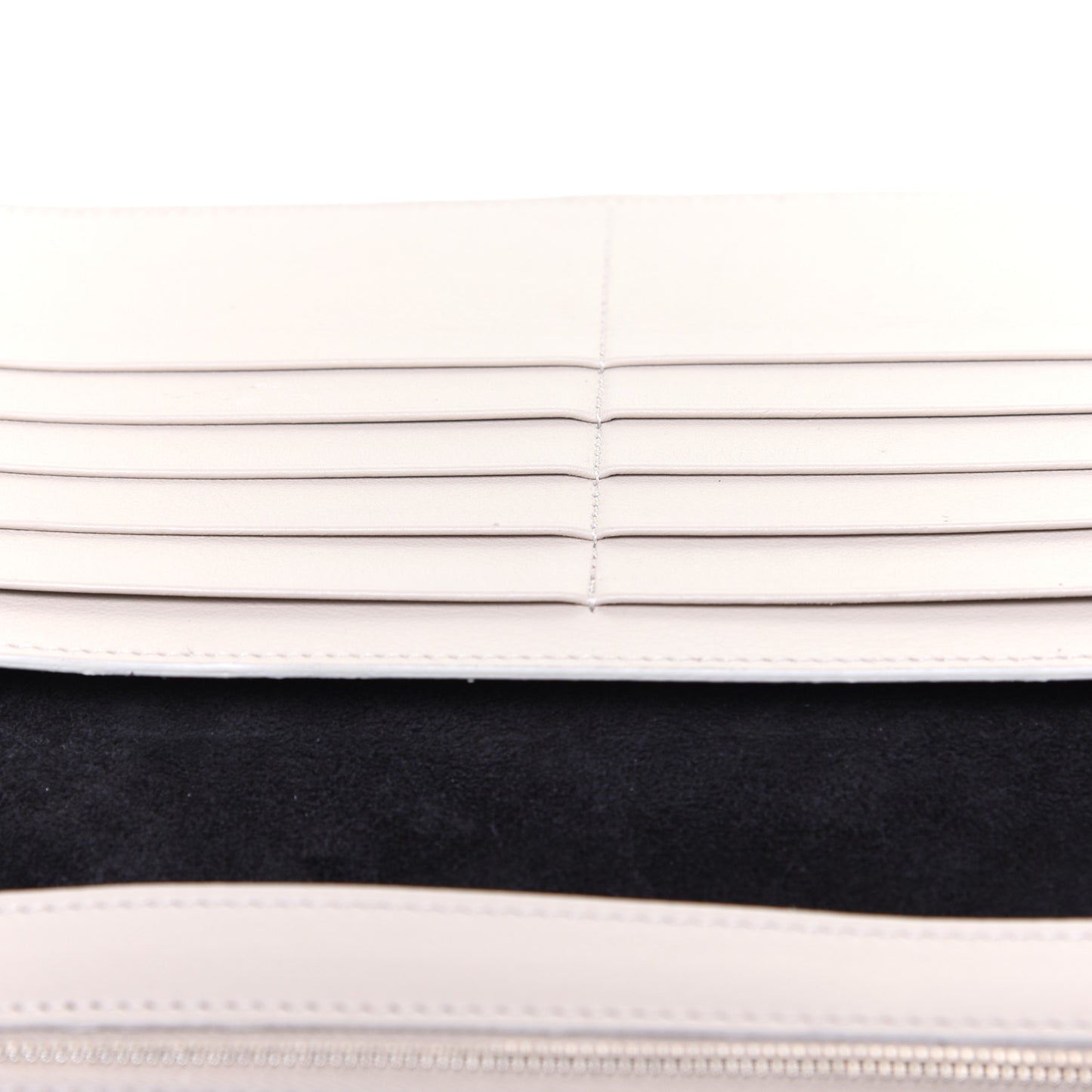 Grained Calfskin Large Multifunction Strap Wallet Black Chalk
