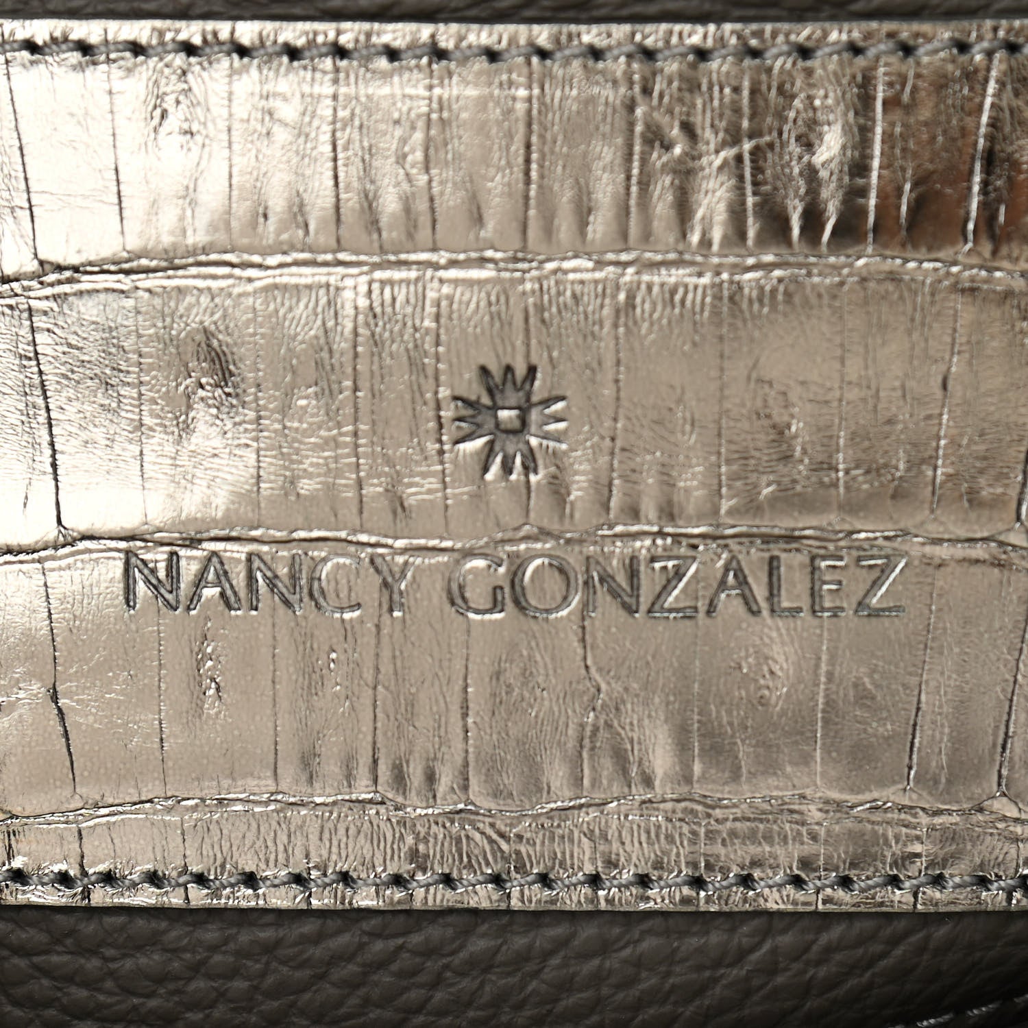 Nancy Gonzalez Metallic Crocodile Mini Cristie Satchel Anthracite 10 of 13