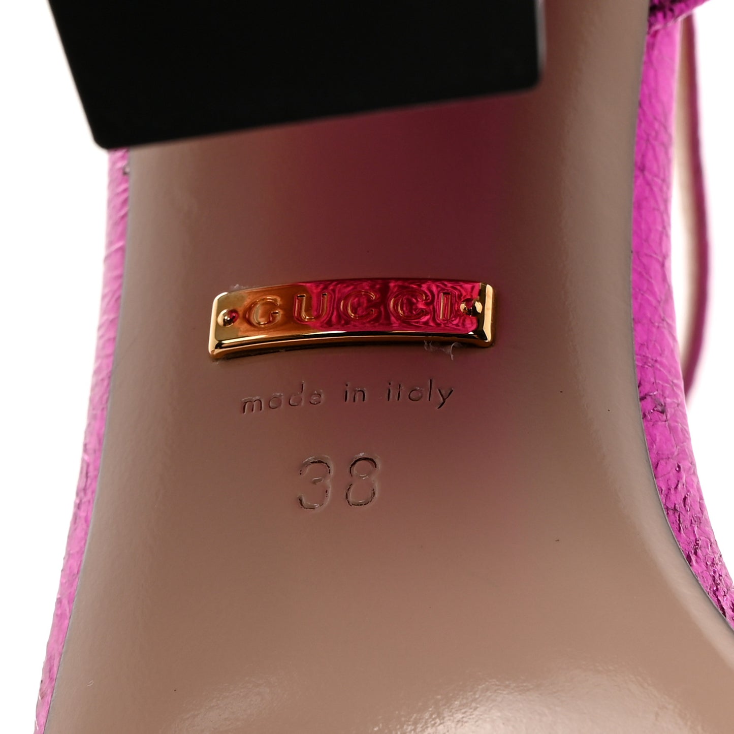 Galassia GG Marmont Ankle Wrap 105mm Sandals 38 Fuxia