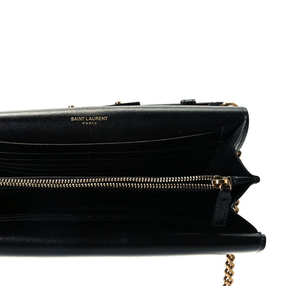 Saint Laurent Smooth Calfskin Monogram Sulpice Chain Wallet Black 8 of 9