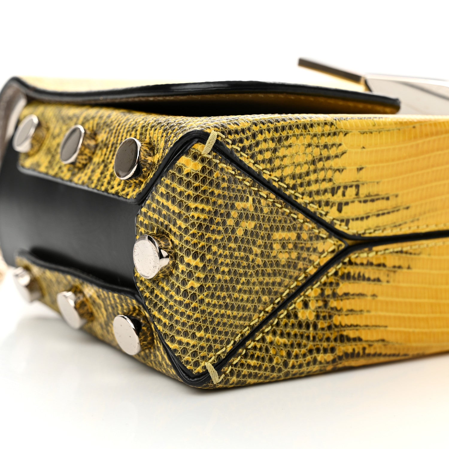 Jimmy Choo Lizard Lockett Petite Shoulder Bag Yellow 8 of 11