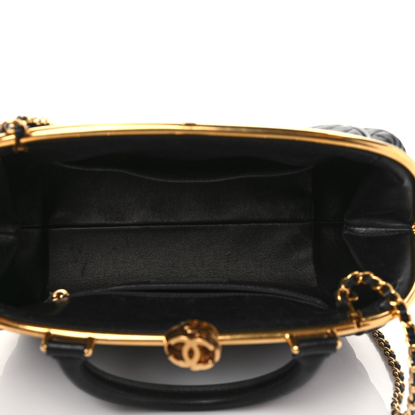 Calfskin Quilted Paris Rome Colosseum Lock Bag Black