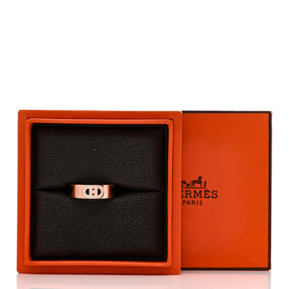 Hermes 18K Rose Gold Diamond PM H D'Ancre Ring 52 6 5 of 5