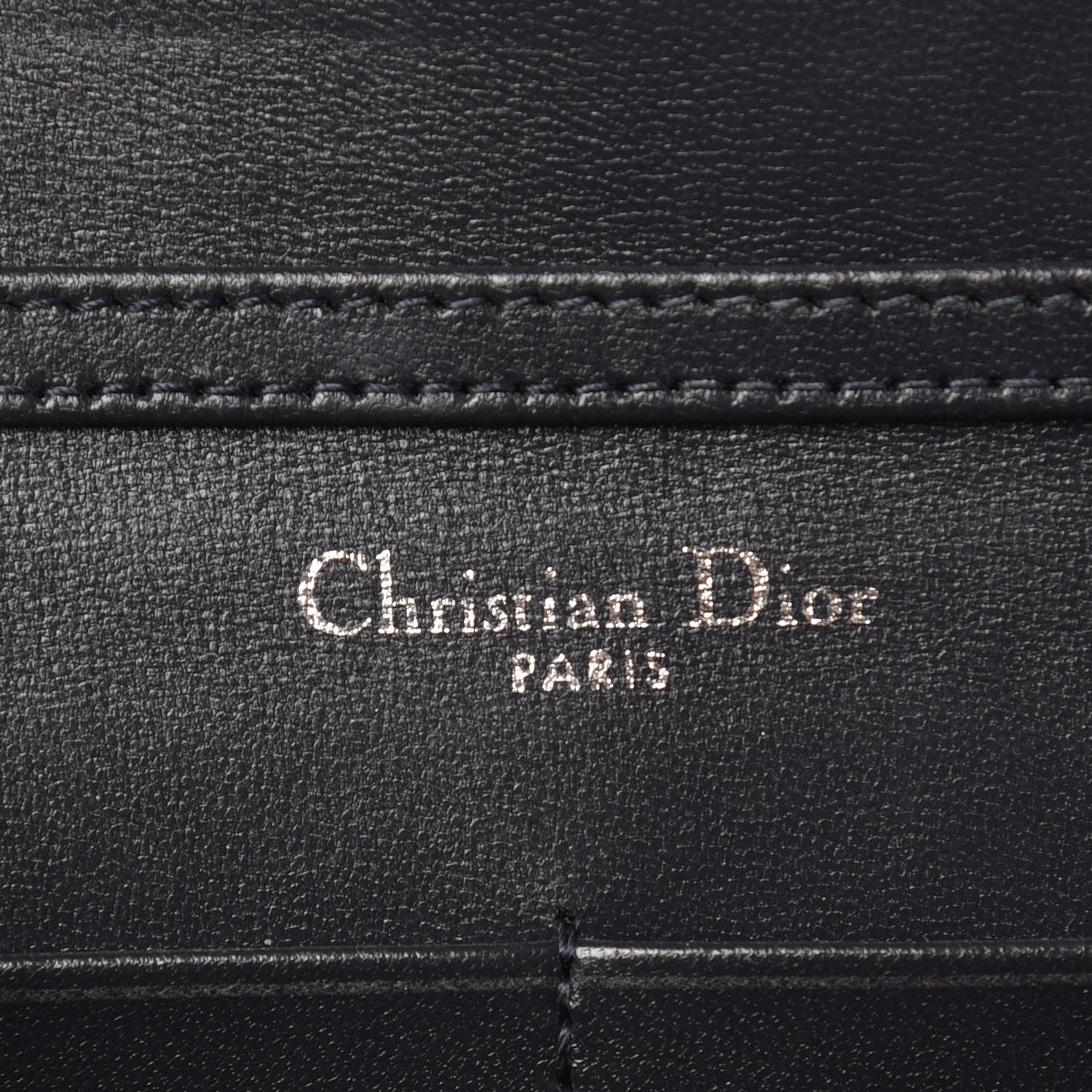 Christian Dior Metallic Patent Micro-Cannage Diorama Wallet on Chain Pouch Silver 6 of 9