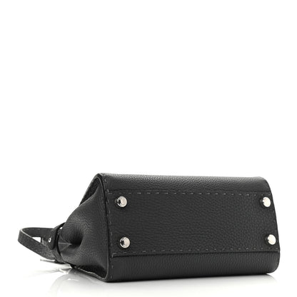 Fendi Cuoio Romano Selleria Bi-Color Mini Peekaboo Iconic Satchel Asfalto Latte 4 of 10