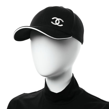 Chanel Cotton CC Cap Hat Black White 2 of 8
