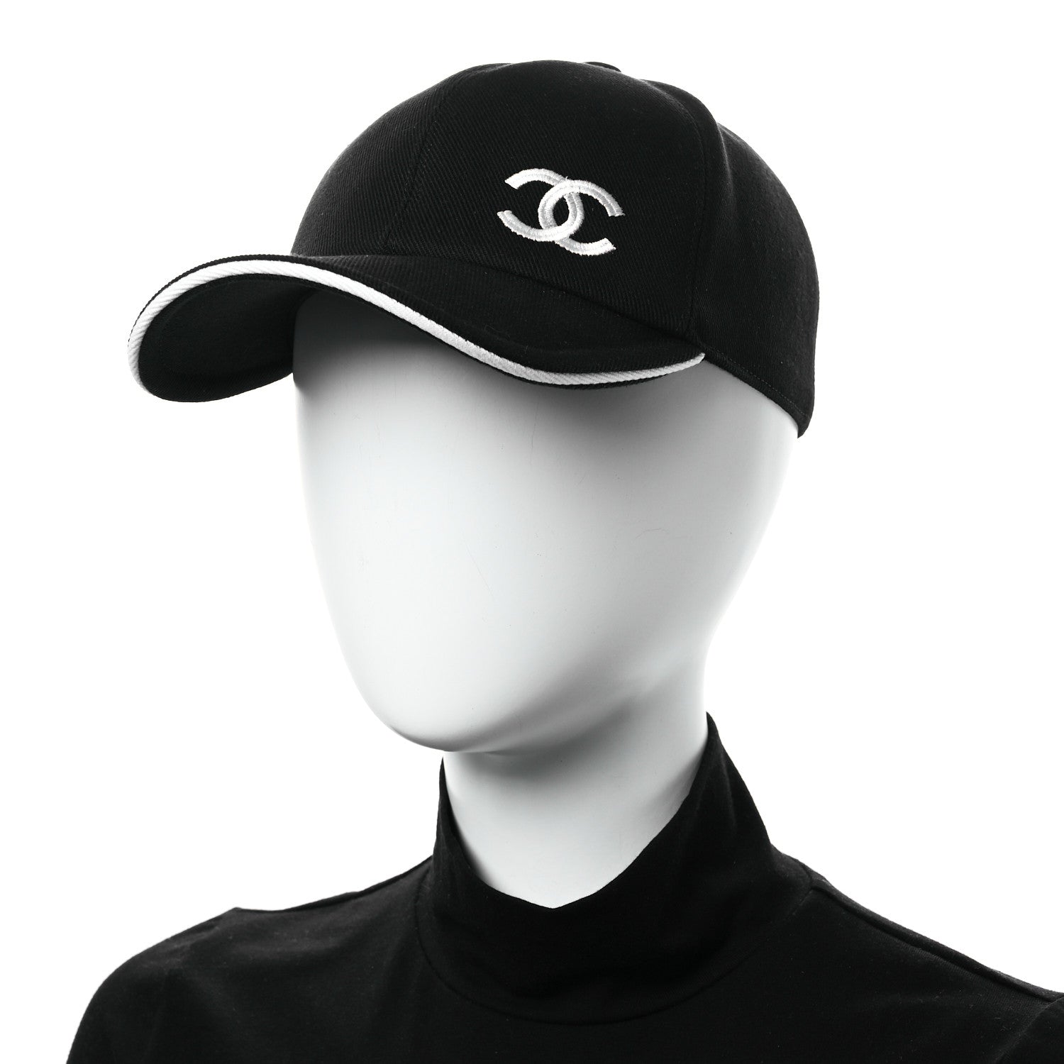 Chanel Cotton CC Cap Hat Black White 2 of 8