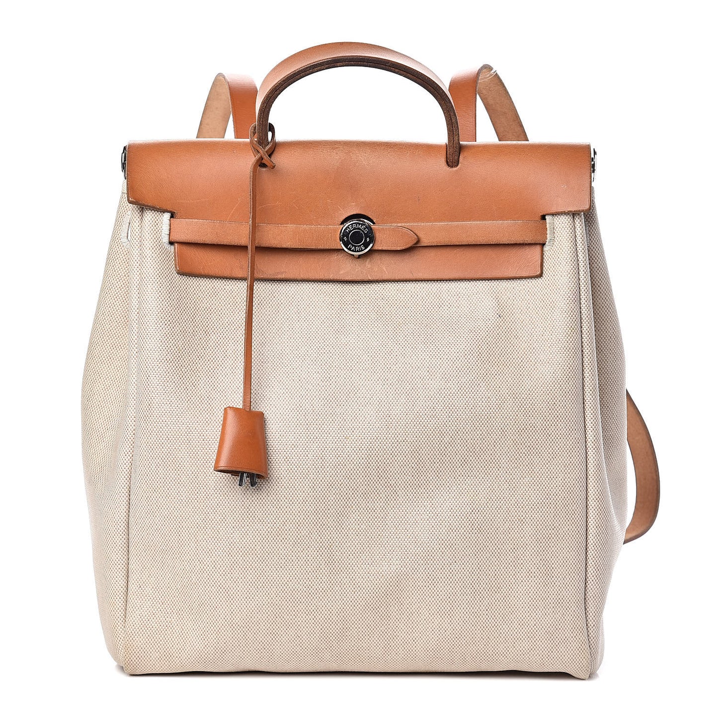 Toile Vache Calfskin Herbag 30 PM Backpack Natural
