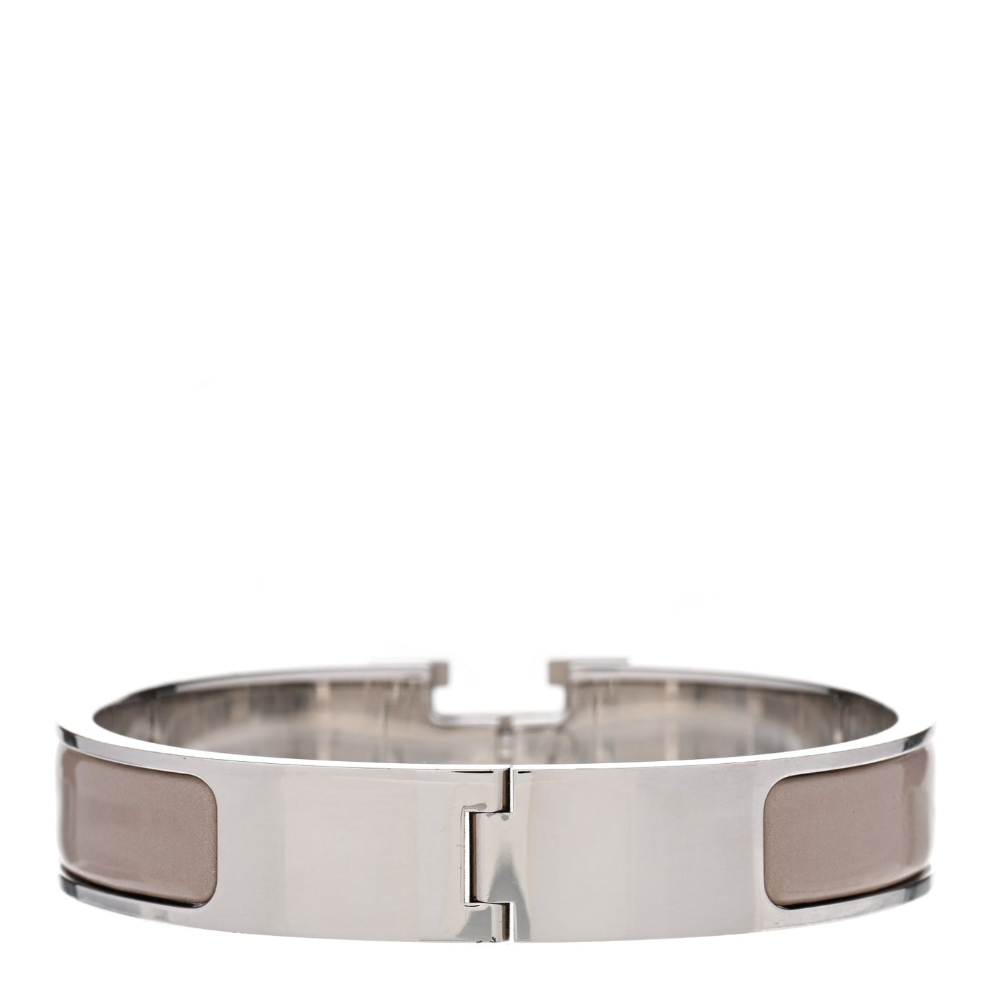 Enamel Narrow Clic Clac H Bracelet PM Marron Glace