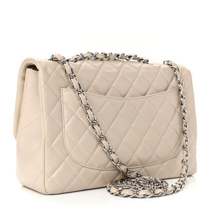 Chanel Caviar Quilted Jumbo Single Flap Ecru 3 of 11