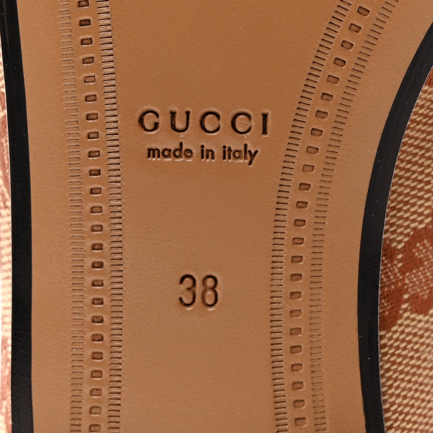Gucci Canvas GG Monogram Horsebit Womens Jordaan Loafers 38 Beige Ruggine Rust 6 of 9