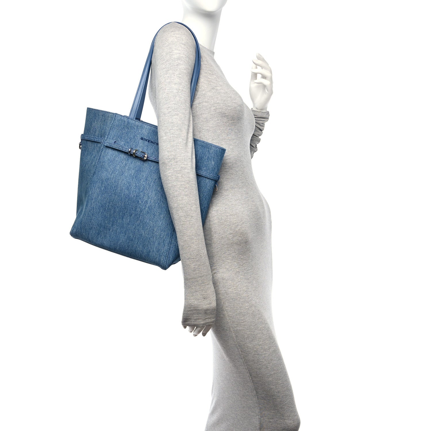 Givenchy Denim Small Voyou Small North South Tote Medium Blue 2 of 9