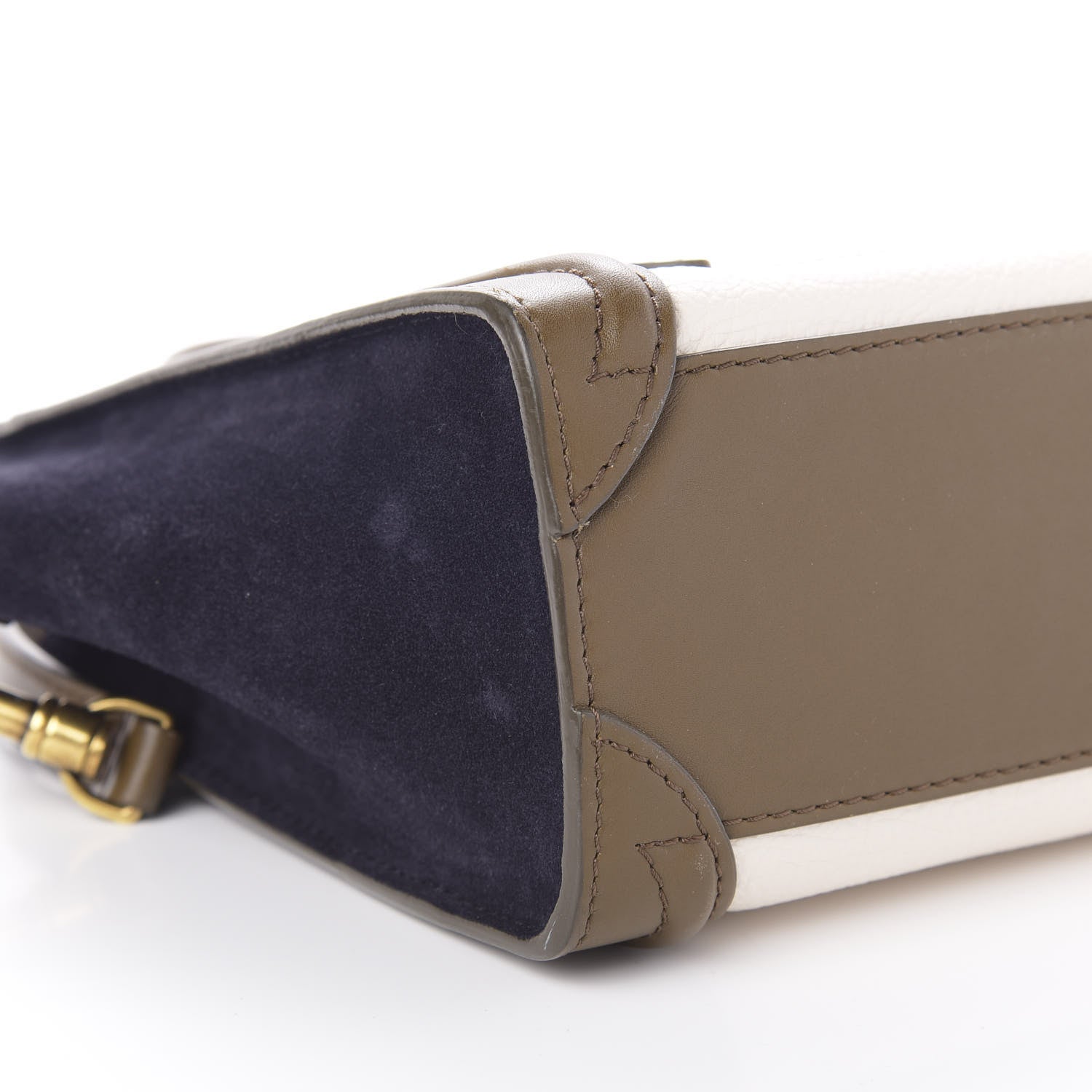 Celine Calfskin Suede Nano Tri-Color Luggage Cream 7 of 12