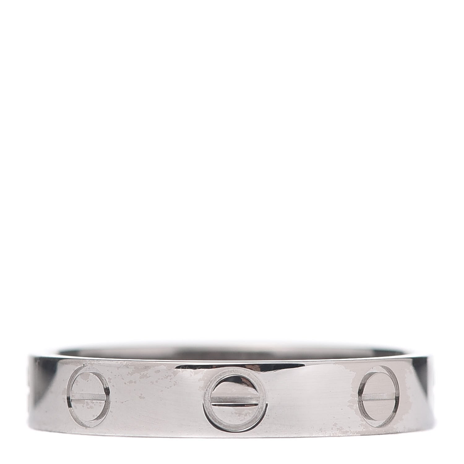 Cartier 18K White Gold 3.5mm LOVE Wedding Band Ring 54 6.75 3 of 4