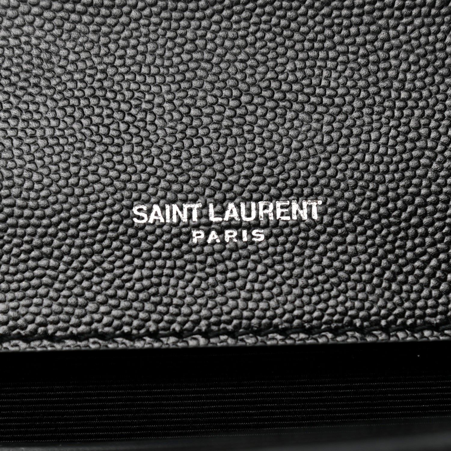 Saint Laurent Grain De Poudre Monogram Cassandre Clutch Black 6 of 11