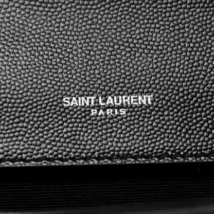 Saint Laurent Grain De Poudre Monogram Cassandre Clutch Black 6 of 11