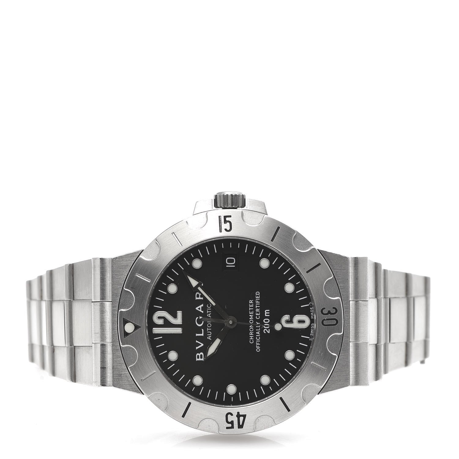 Bulgari Stainless Steel 38mm Diagono Scuba Automatic Watch Black 3 of 6