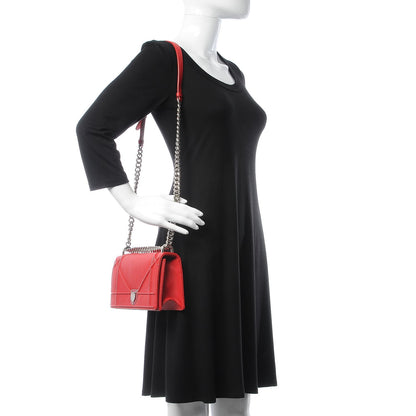 Christian Dior Grained Calfskin Medium Diorama Flap Bag Red 2 of 8