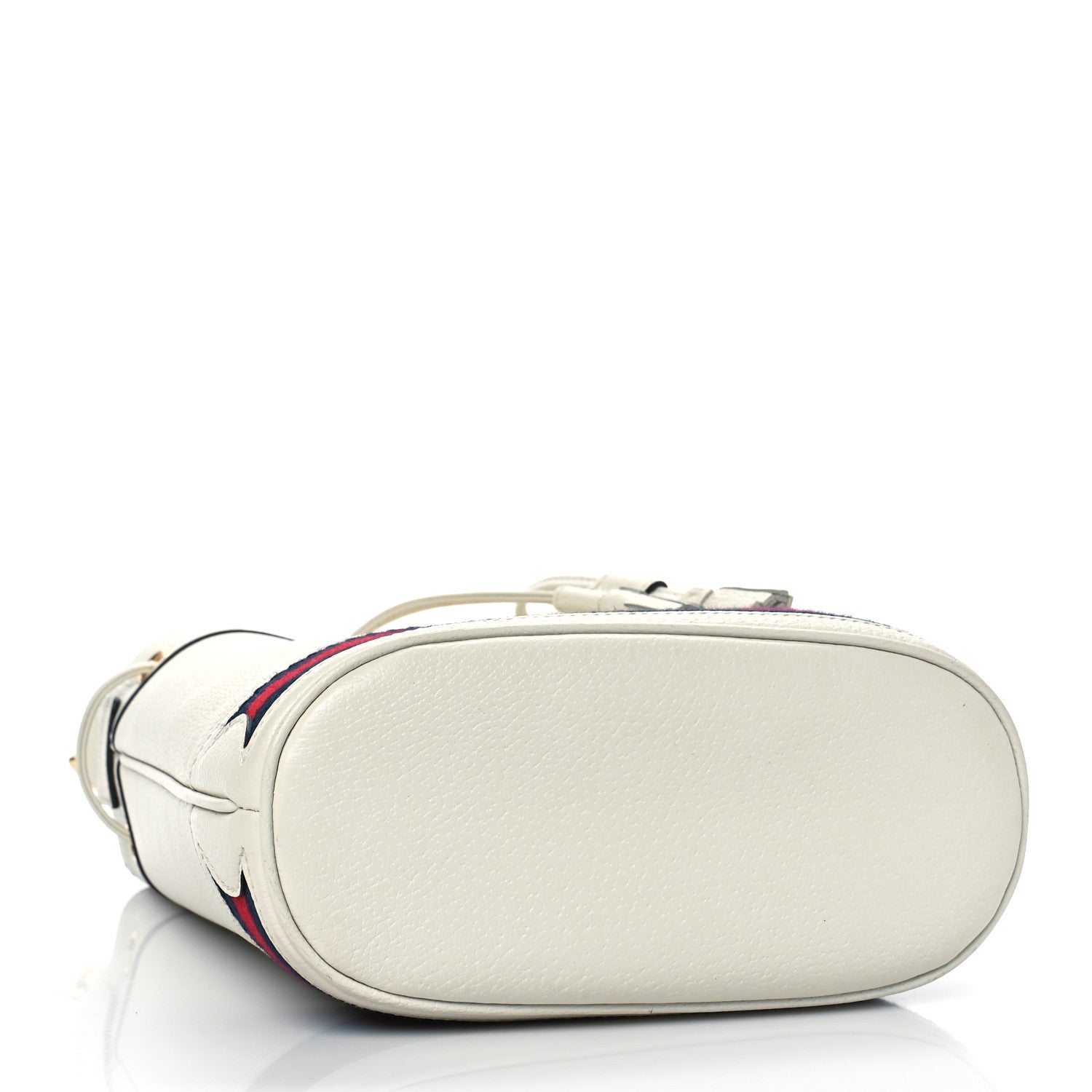 Gucci Glazed Textured Calfskin Web Small Ophidia Bucket Bag Mystic White 4 of 9