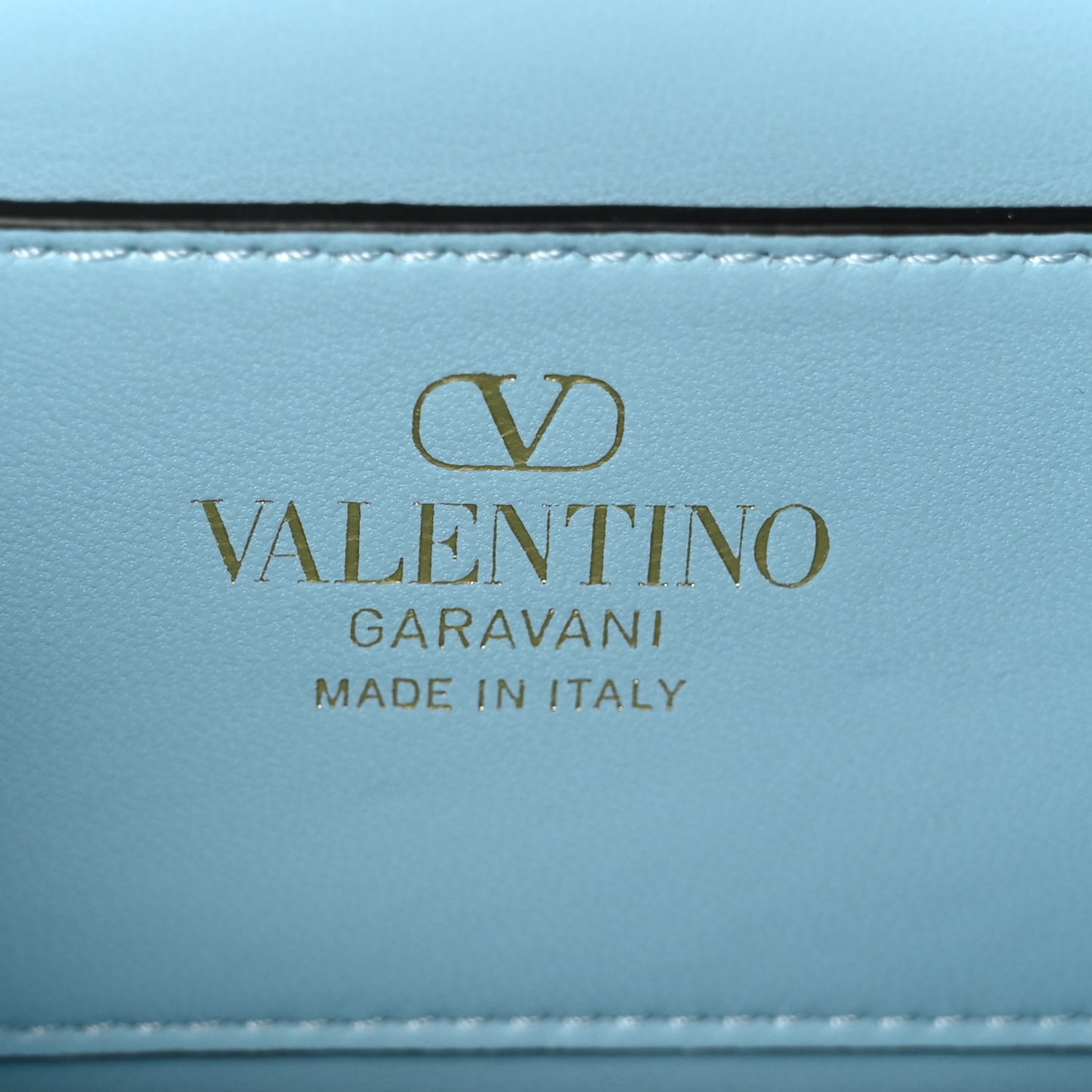 Laminated Calfskin Crystal Vlogo Small Shoulder Bag Blue