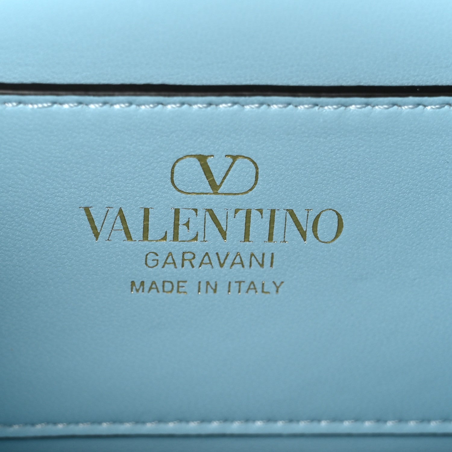 Valentino Garavani Laminated Calfskin Crystal Vlogo Small Shoulder Bag Blue 5 of 8