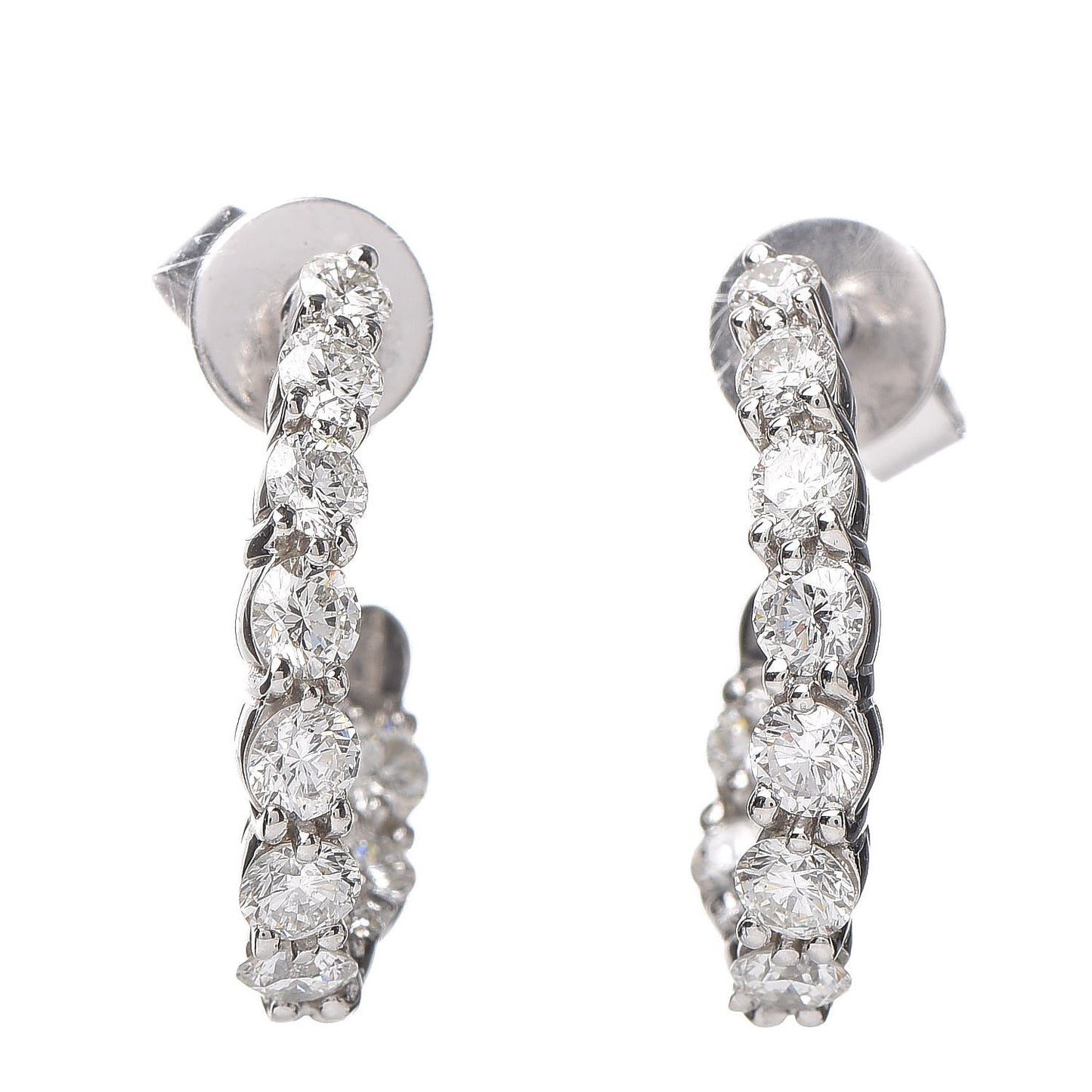 Platinum Diamond 1.10ctw Inside-Out Hoop Earrings
