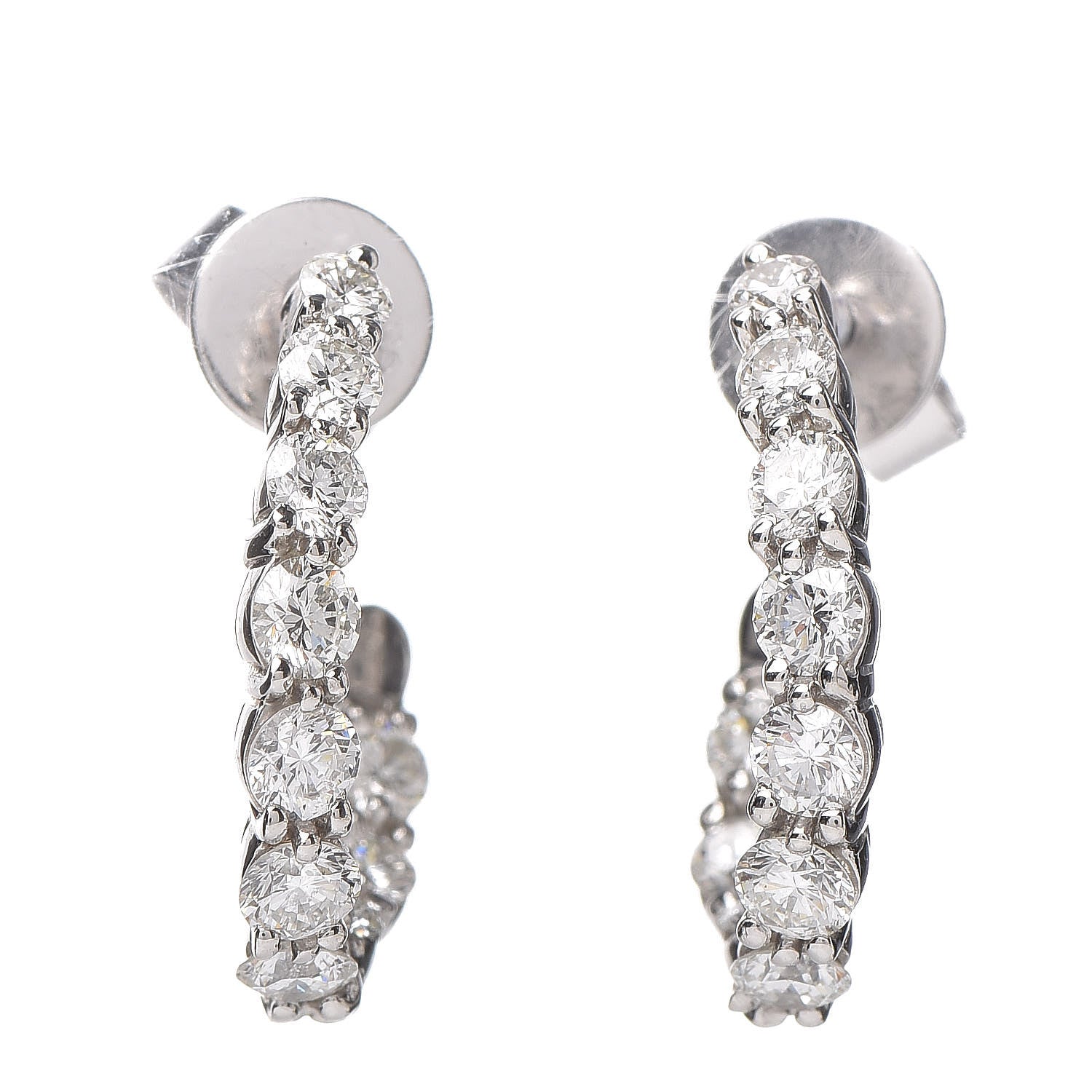 Tiffany Platinum Diamond 1.10ctw Inside-Out Hoop Earrings 1 of 5