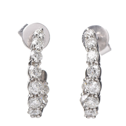 Tiffany Platinum Diamond 1.10ctw Inside-Out Hoop Earrings 1 of 5